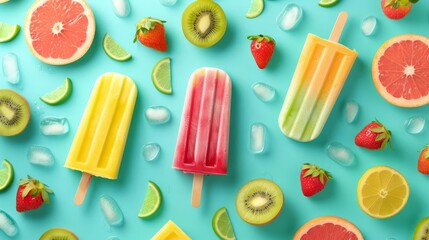 Refreshing and delicious fruit popsicles made with fresh fruit juice and yogurt. A healthy and tasty treat for hot summer days.