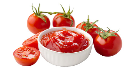 Poster - a bowl of ketchup next to tomatoes