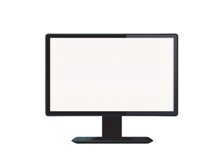 a computer monitor with a white screen