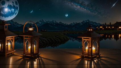 Wall Mural - night scene of the city