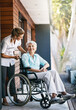 © ReadyAtTheEase/peopleimages.com - Caregiver, senior woman and help on wheelchair for support, rehabilitation and medical healthcare outdoor. Happy nurse, retirement and person with disability at home for recovery, wellness and care