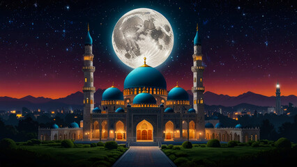 Wall Mural - mosque at night