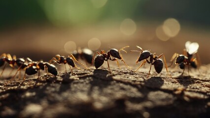 Canvas Print - Protective Role of Ant Exoskeletons in Shielding Against Environmental Hazards and Predators
