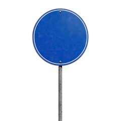 Wall Mural - Blue blank street sign, cut out