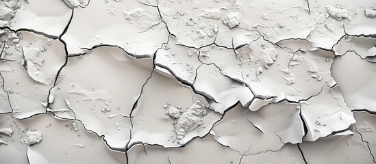 Wall Mural - Detailed close-up of a cracked white wall in 4K UHD resolution.