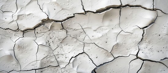 Wall Mural - Stunning 4K UHD image capturing the texture and imperfections of a cracked white wall.