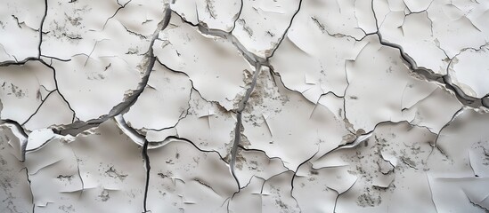 Canvas Print - stunning 4k uhd image capturing the texture and imperfections of a cracked white wall.
