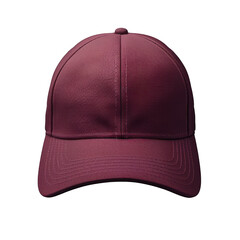 Red baseball cap isolated on transparent background. Product mockup for design and print.