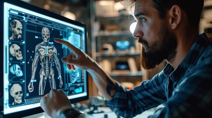 Aufkleber - A freelancer working on a character animation on a tablet with design software. Generative AI.
