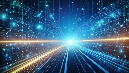 Wall Mural - the speed of the internet system with lots of information.
