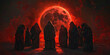 © Lila Patel - Blood moon ceremony demonic cultists performing sinful sacrifice
