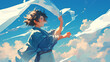 © Robin - a boy is practicing learning wind magic