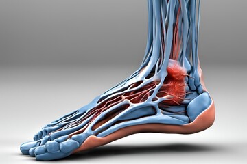 3d foot with nerves .