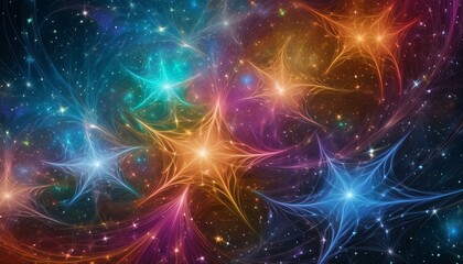Wall Mural - the textures of imaginary stars are colorful and unusual in an artistic style.