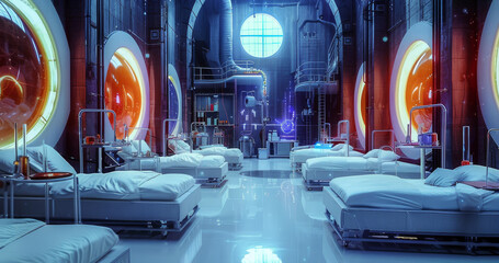 Leinwandbilder - A mysterious experiment involving time loops and repeating events in a hidden lab. Generative AI.