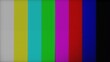 © kinomaster - No signal, glitch retro TV screen. Distortion analog TV signal. Television error screen. SMPTE color bars data glitches. Bad signal, damaged interference, flickering old vintage TV screen.