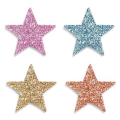 Wall Mural -  High-resolution, transparent PNG image of a glitter star sticker set.