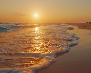 Wall Mural - Idyllic tropical beach at dusk