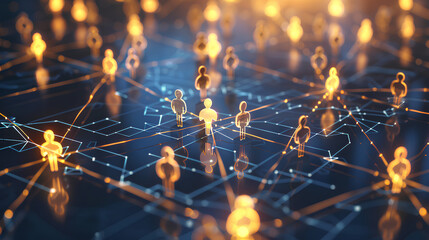 Wall Mural - network of business contacts and connections, symbolizing professional networking, corporate relatio