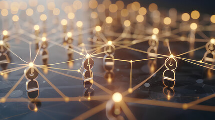Wall Mural - network of business contacts and connections, symbolizing professional networking, corporate relatio