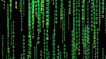 binary code with transparent background animation 