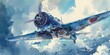 © Ян Заболотний - Nostalgic Watercolor Depiction of Vintage Planes Performing Stunts Capturing the Excitement and Innovation of an Era. Concept Nostalgia, Vintage Planes, Watercolor Art, Aerial Stunts