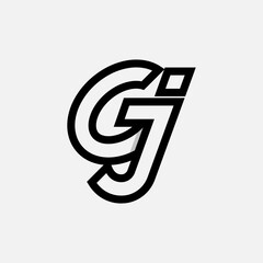 Letter GJ or JG Logo, Monogram Logo letter G with J combination, design logo template element, vector illustration.eps