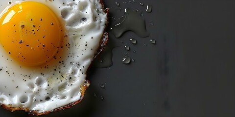 Wall Mural - Topdown view of a perfectly fried egg with golden yolk. Concept Food Photography, Healthy Meal, Breakfast Recipe