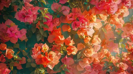 Variegated bougainvillea blooms exude a lovely allure