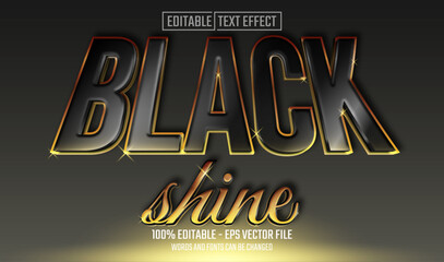 Wall Mural - black shine editable text effect