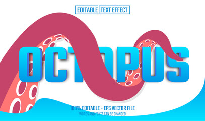 Wall Mural - octopus editable text effect