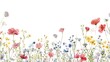 © sungedi - Beautiful composition of spring flowers and leaves on white background with copy space