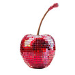 © medalinebow - A shiny red cherry disco ball, perfect for reflecting party lights and creating a festive atmosphere