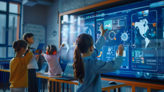 Smart Classroom with AI-Enhanced Learning Tools and Engaged Students Utilizing Modern Education Technology