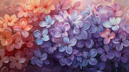 Wall Mural - Close Up of Purple and Pink Lilac Blossoms