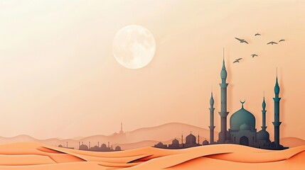 mosques, eid al - adha background, desert, mosque, moon, desert, sky, no people, sky, desert, desert, desert, desert, desert, desert, desert