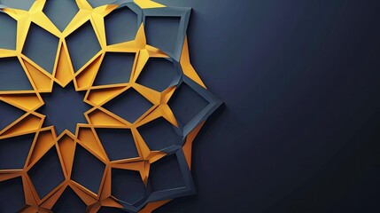 Wall Mural - islamic geometric patterns, eid al - adha background, blue, gold, pattern, no people, indoors, hd wallpaper