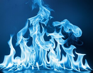 Wall Mural - a blue fire on a dark background