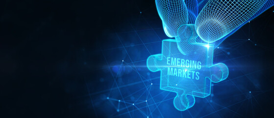 Business, Technology, Internet and network concept. Digital Marketing content planning advertising strategy concept. Emerging markets. 3d illustration