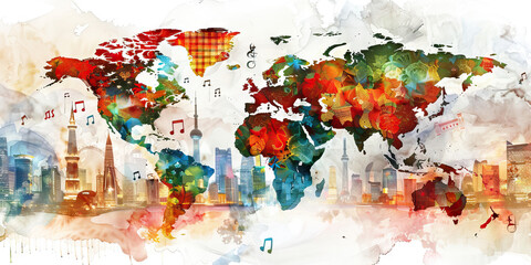 Wall Mural - The Festive Symphony: Holidays as Melodies in a Global Orchestra - Imagine different holidays as musical notes, each contributing to the harmonious and festive symphony