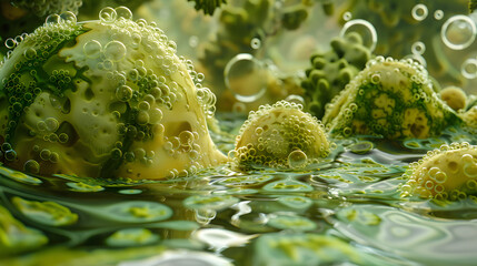 Artistic renderings of algae colonies