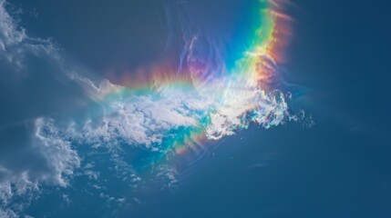 Wall Mural - An unexpected and magical display of light forming an inverted rainbow in the sky.