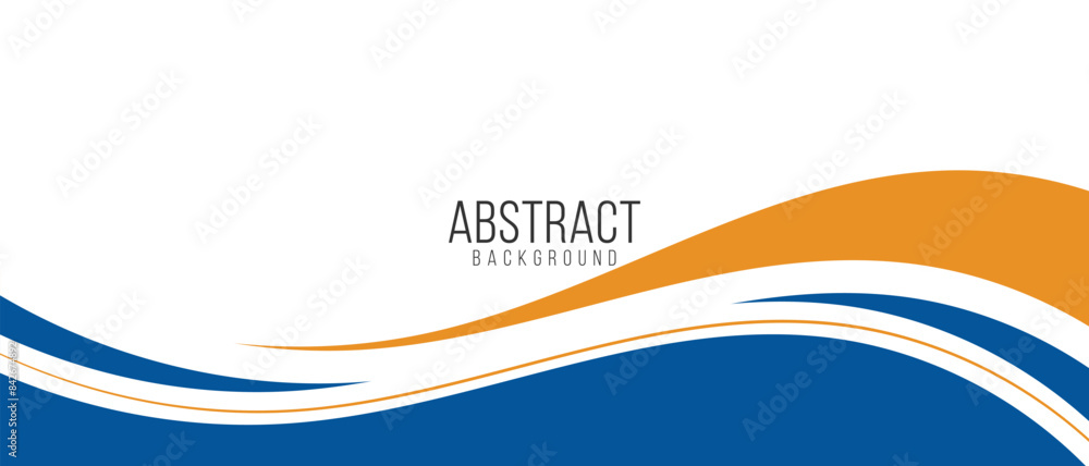 Blue and orange business wave banner background Stock Vector | Adobe Stock