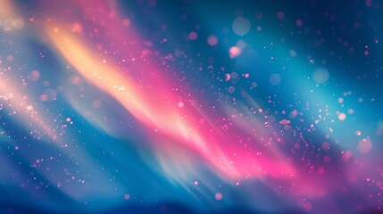Wall Mural - vibrant shades of pink yellow and blue adorn the arctic sky as the aurora borealis makes its appeara