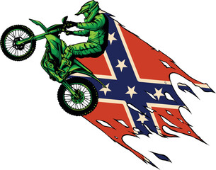 Wall Mural - vector motocross rider ride the motocross bike