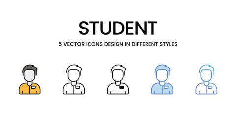 Wall Mural - Student icons vector set stock illustration.