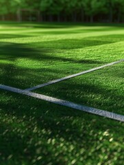 Wall Mural - 3D model of a soccer field when you see the white lines of the extension and the outside lines 3D model for use in the application