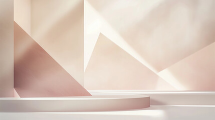 Wall Mural - A white and pink room with a white wall and a white floor