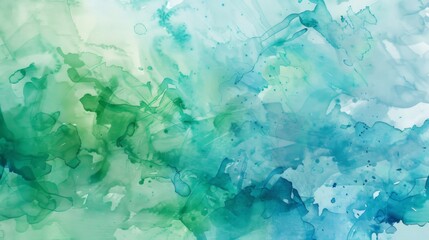Aufkleber - An abstract watercolor background with splashes of blue and green hues, creating a dreamy and artistic effect.