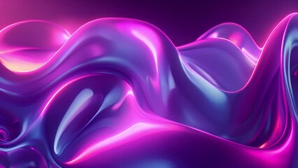 Wall Mural - This image is an abstract, digital illustration of a liquid substance in a bright, iridescent purple and blue. The liquid is moving in waves, and the colors are very vibrant.